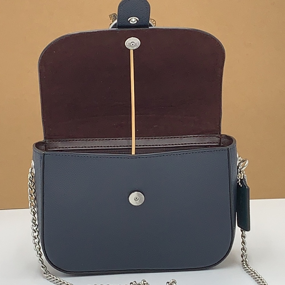 COACH Gemma Crossbody In Colorblock With Apple Buckle FOREST MIDNIGHT NAVY COLOR - Picture 6 of 16